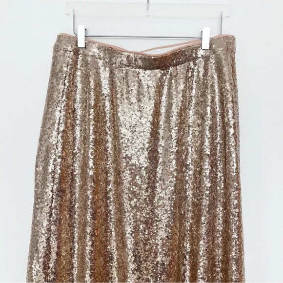 Lane Bryant Sequin Rose Gold Midi Skirt Size 14 New With Tags - Picture 3 of 9